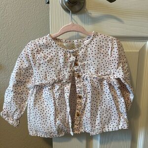 Zara White Polka Dot Kids Shirt